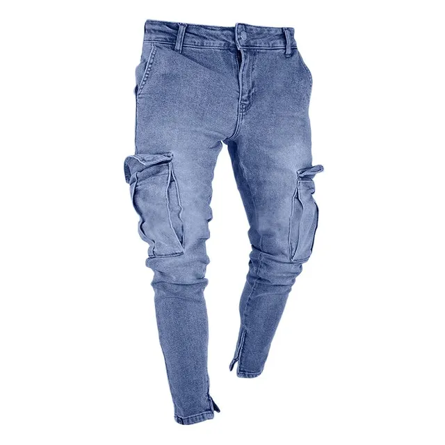 Men's skinny denim cargo pant