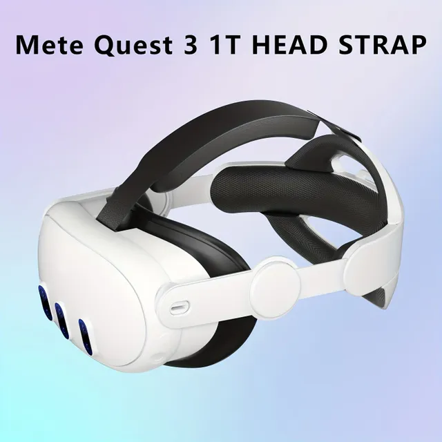 Curea pentru cap pentru Oculus Quest 3, bandă ajustabilă Halo 3 în 1, înlocuire pentru curea Elite, confort îmbunătățit și accesorii pentru imersiune în VR compatibile cu Oculus/Meta Quest 3