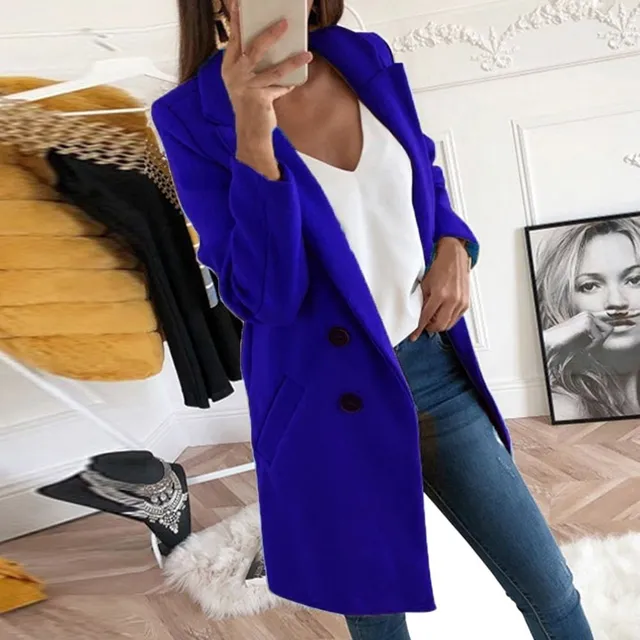 Ladies luxury coat Anna blue xxl