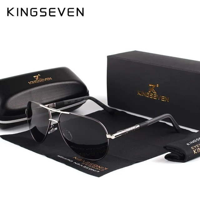 Vintage polarized sunglasses Kingseven gray black 2