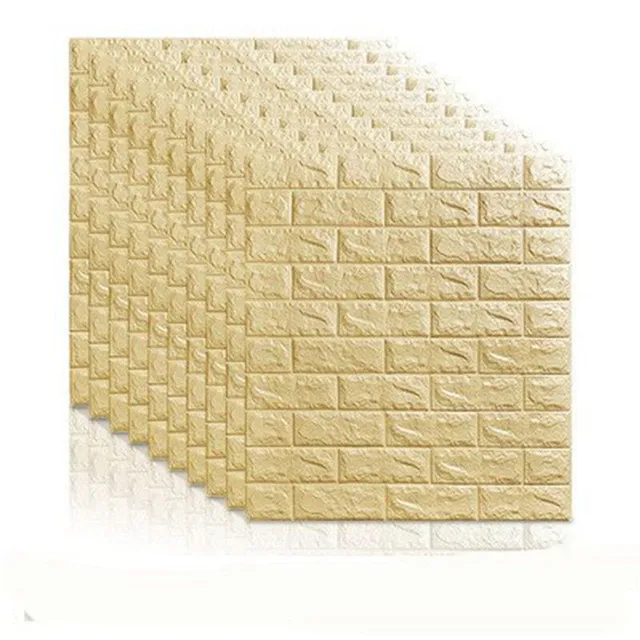 3D wallpaper / Bricks light-beige 77x70x0-65-cm