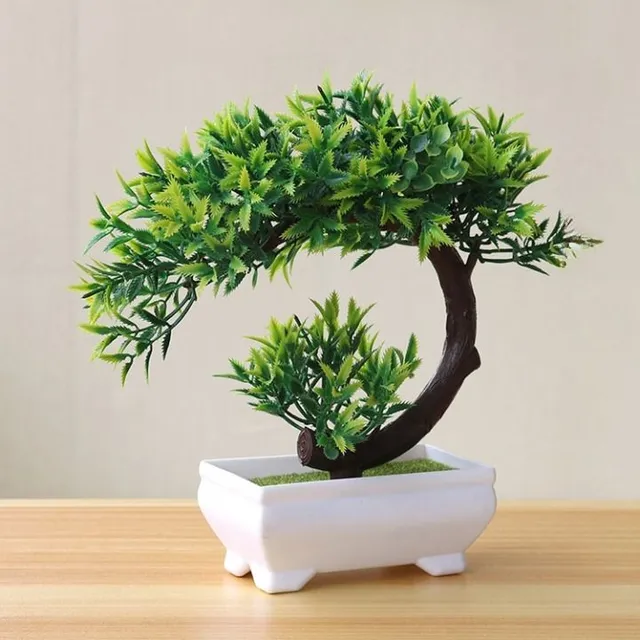 Dekoratív mesterséges bonsai cserépben