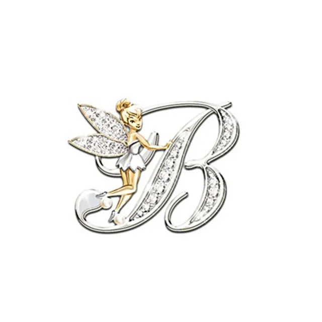 Luxury glitter brooch with letter - Fairy