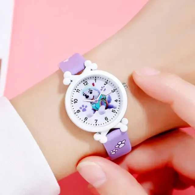 Baby analog watches in color according to heroes fairy tales Paw patrol