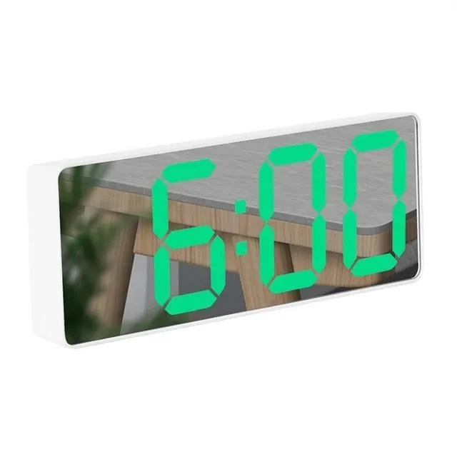 LED světelný budík green-mirror-rec