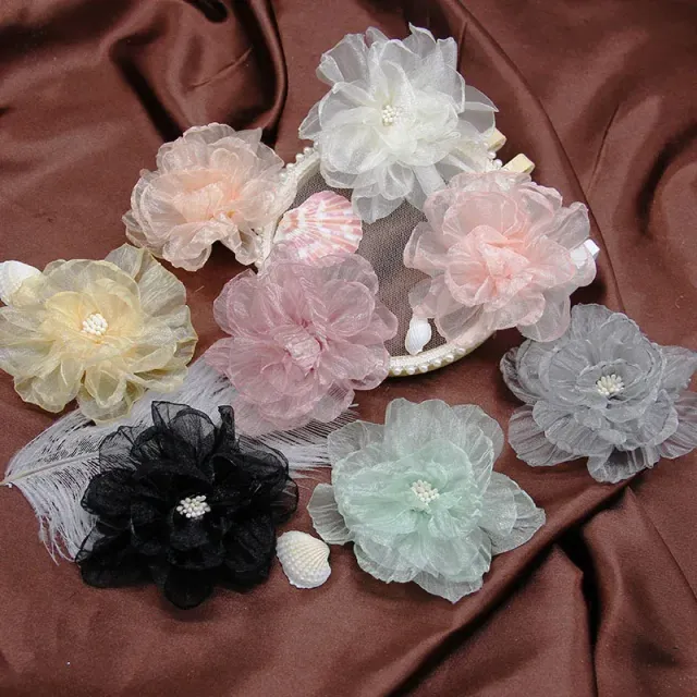 DIY set 5 pcs - flowers made of burnt lace for decoration and arrangement for swimsuits, in the hair, or to make jewelry