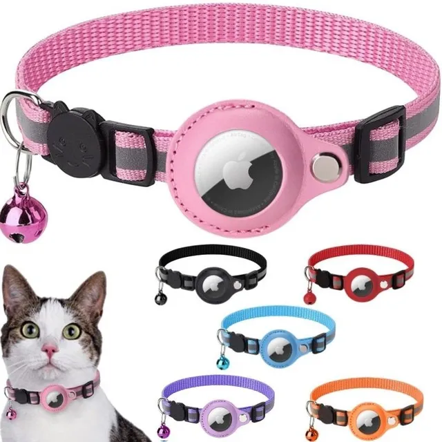 Anti-lost collar for cats with tracking device sleeve - various colours Ashur