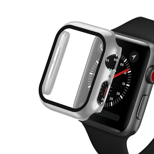 Silicone case and tempered glass for Apple watch