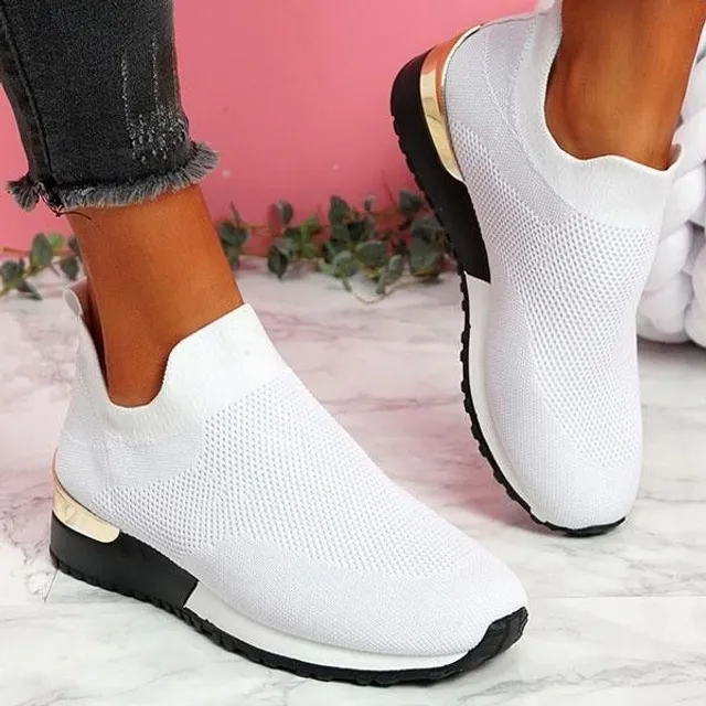 Women's trendy slip-on vulcanized sneakers White 41
