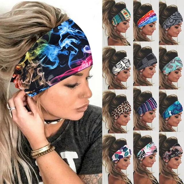 Women's wide cloth colorful headband