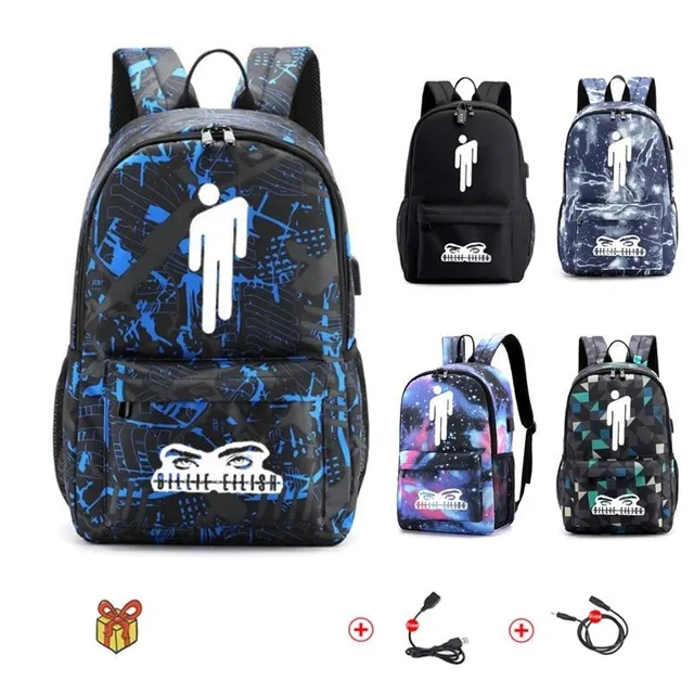Beautiful school backpack for girls and boys with Billie Eilish motif
