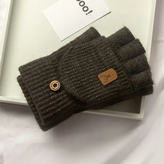 Winter knitted gloves with no fingers with touch screen function for men and women