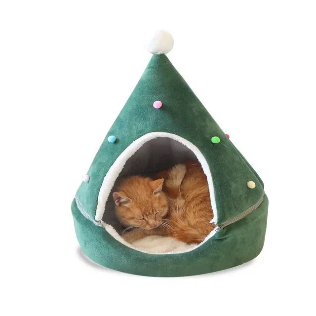 Karácsonyi ágy macskáknak