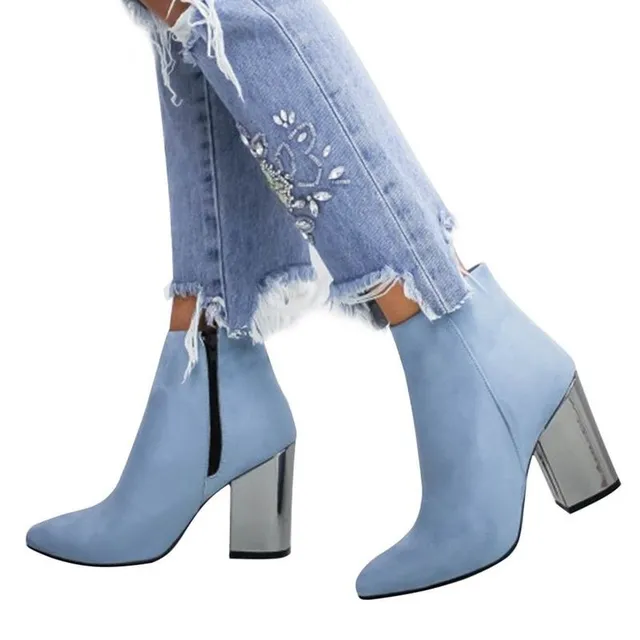 Women's trendy suede heeled boots Alice