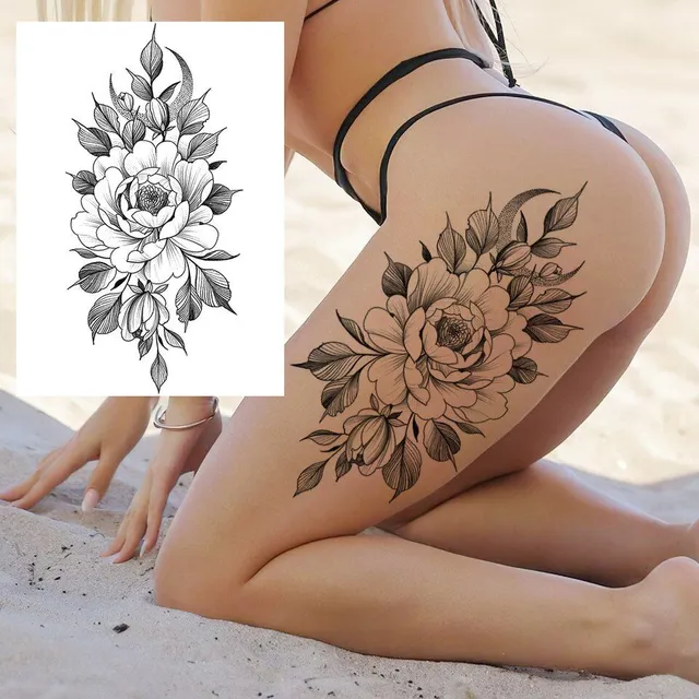 Tatuaj temporar sexy cu motive florale pentru femei