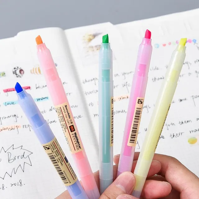 Modern trends original stylish set of colourful highlighters - 10 colours