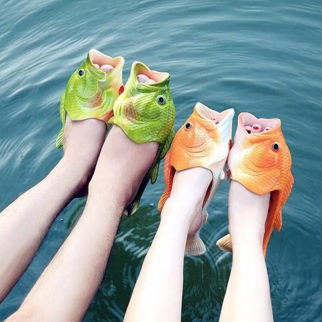 Papuci unisex în formă de pește - diferite culori