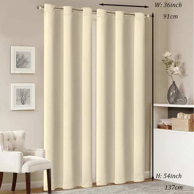 2p Blackout curtains with thermoinsulating top mat with bedroom and living room passes, reducing noise and blocking light - interior decoration