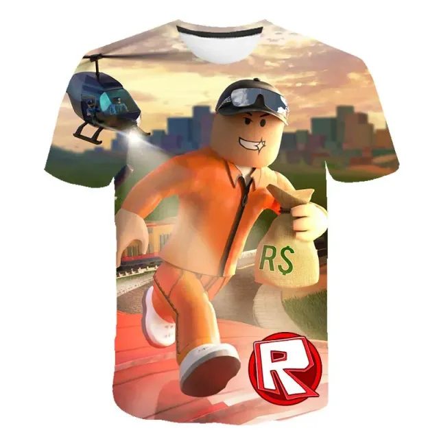 Koszulka unisex z krótkim rękawem dla dzieci i dorosłych z motywami popularnej gry ROBLOX