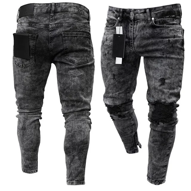 Luksusowe męskie jeansy z przetarciami Jophlin
