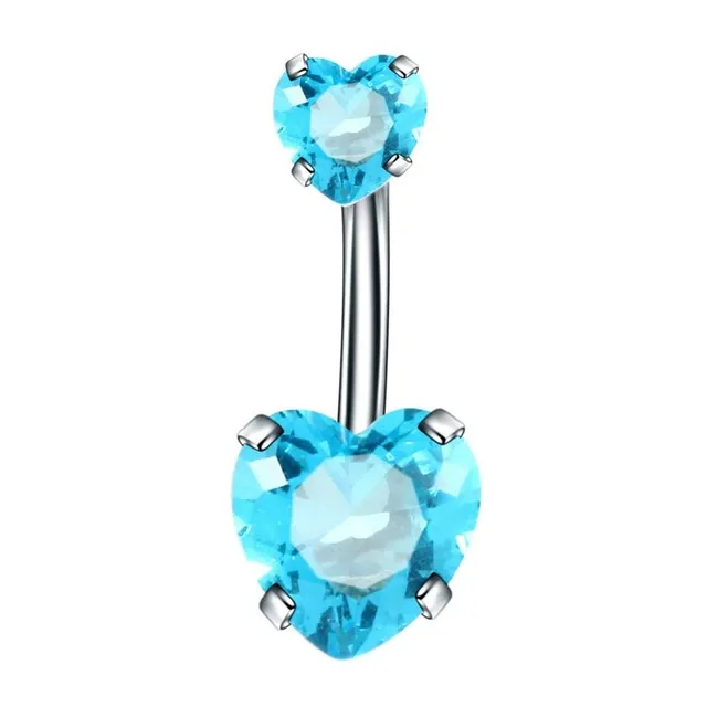 Designer belly button piercing in blue with hanging ornament