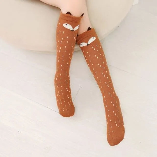 Chaussettes montantes pour filles avec des animaux - 10 variantes