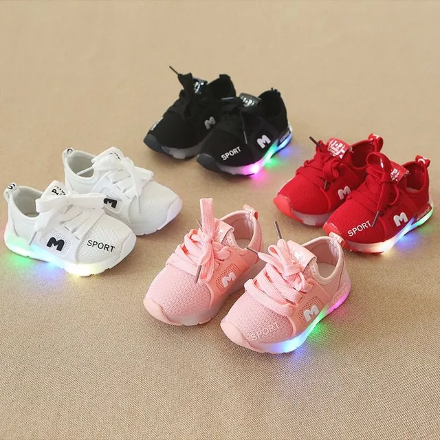 Children's LED light-up shoes in different colours