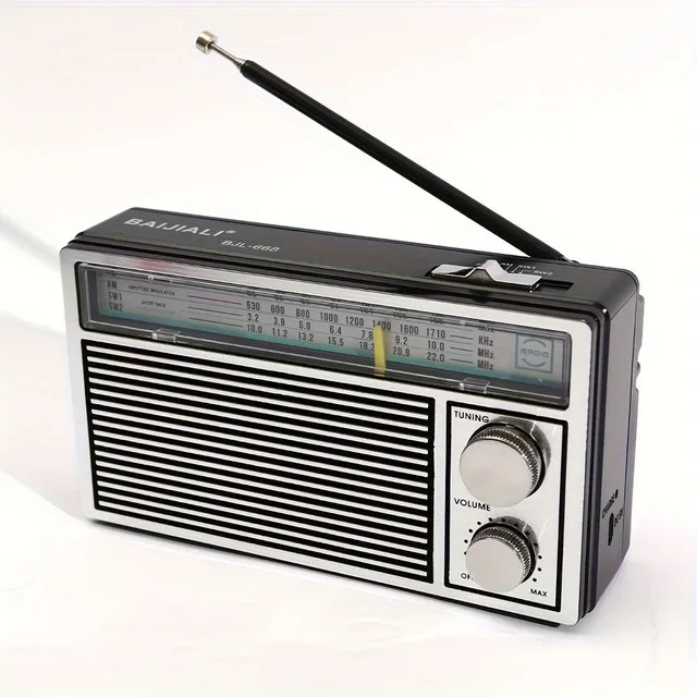 Przenośne radio AM/FM/SW z głośnikiem i gniazdem 