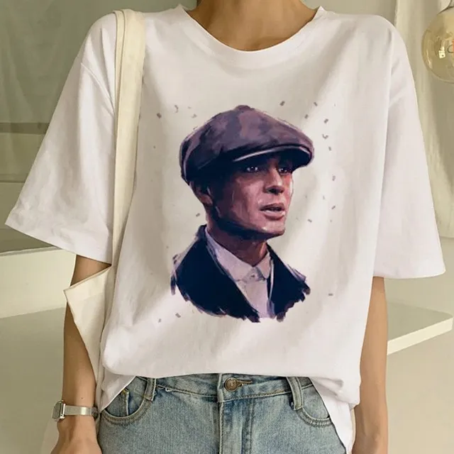 Dámské oversize tričko s krátkým rukávem a potiskem Peaky Blinders