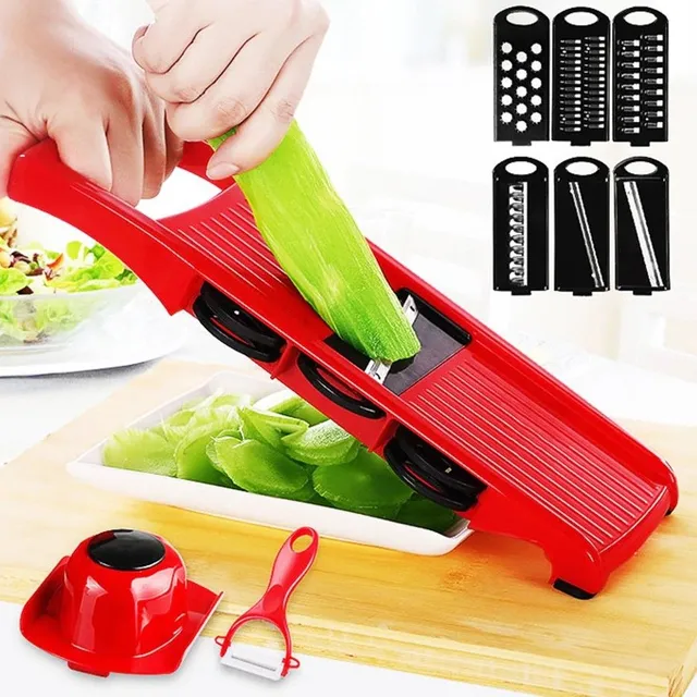 Tech Art Manual vegetable slicer with six attachments