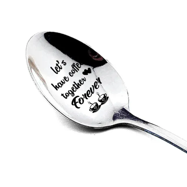 Stainless steel spoon with the inscription I Love You - suitable as an anniversary gift, Valentine's Day, birthday or wedding present