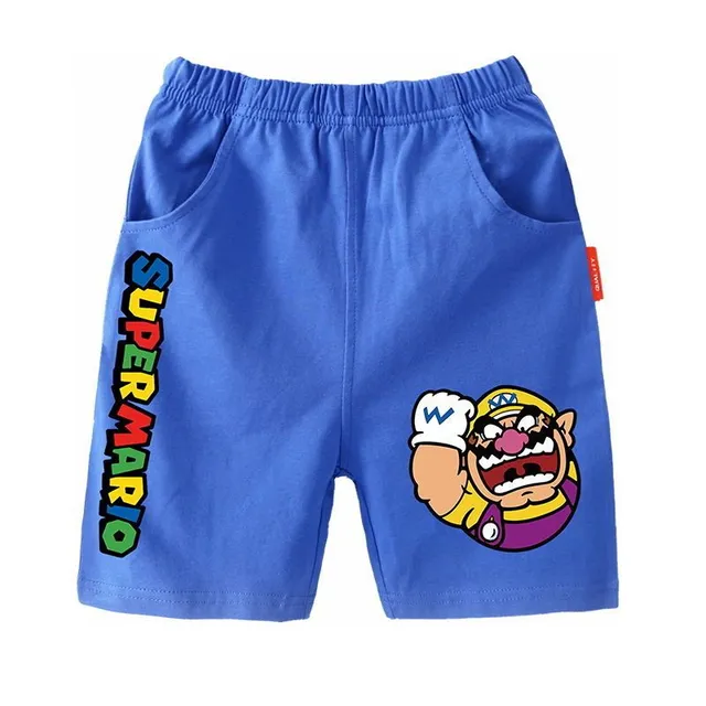 Trendy children's shorts printed with the popular animated film Super Mario