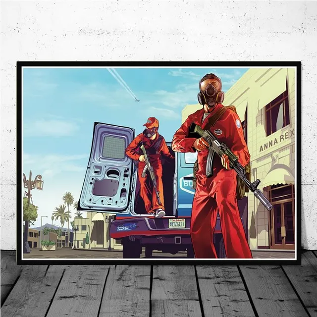Wall poster with characters from Grand Theft Auto 18 21cmX30cmA4