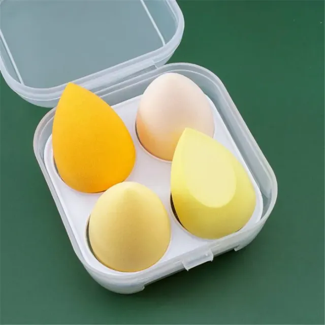 Set 4 bureți cosmetici Blender Beauty Egg - bureți pentru machiaj pentru un aspect perfect