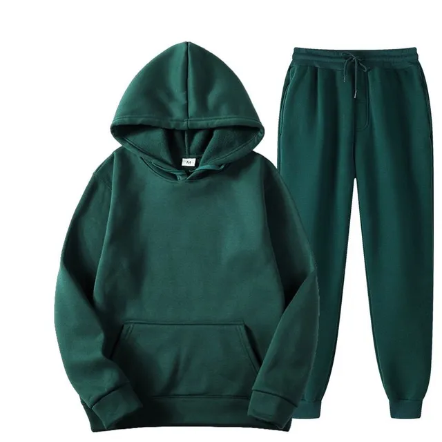 Men's classic modern single color tracksuit with Greer kangaroo sweatshirt