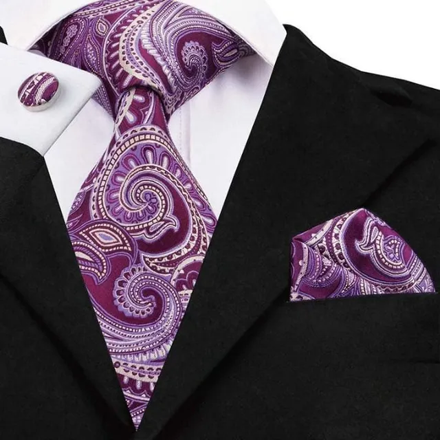 Men's luxury set with pattern | Tie, Handkerchief, Cufflinks