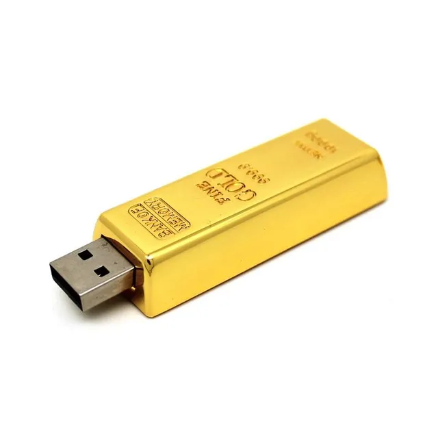 USB flash drive in the shape of a gold brick