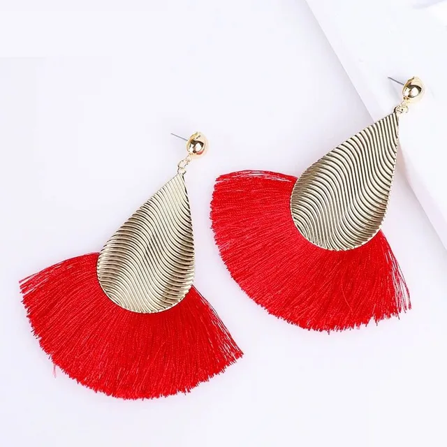 Women's hanger earrings with tassel G580