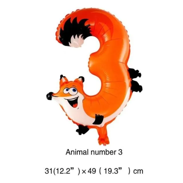 Animal Birthday Balloons - NUMBERS