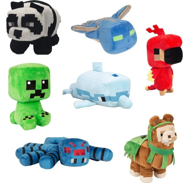 Beautiful plush toys from the computer game Minecraft