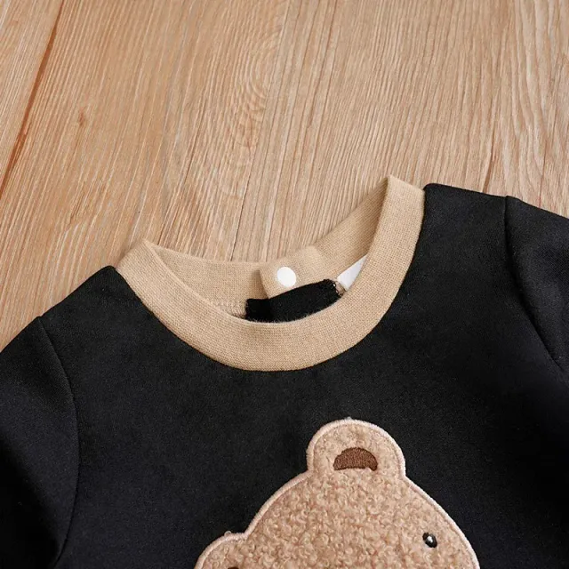 Children's single-target points with long sleeve and cute bear graphics