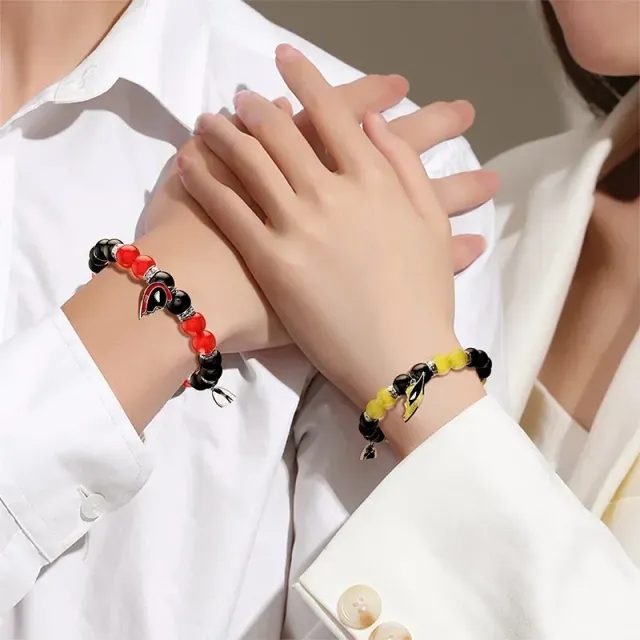 Unisex bead bracelet friendship with theme of popular action heroes Deadpool and Wolverine - 1 pair