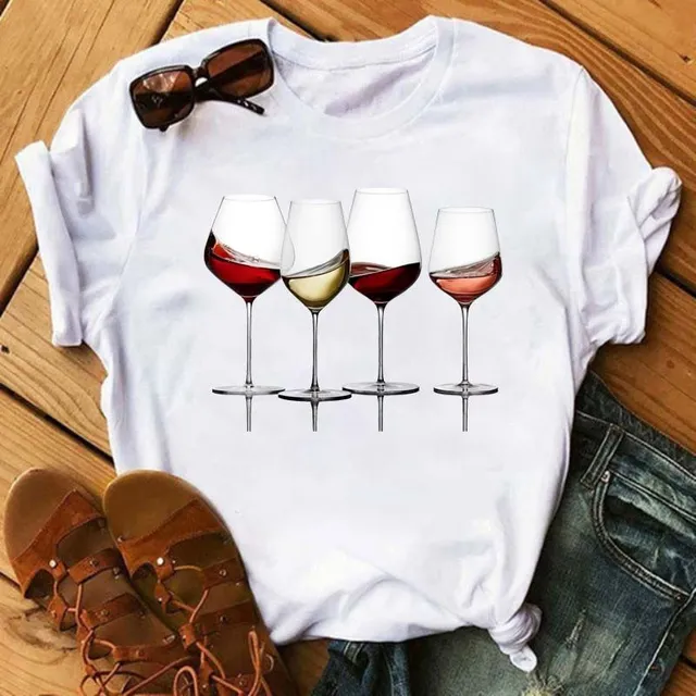 T-shirt da donna a tema vino