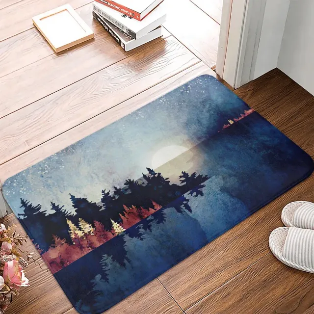 Tapis imprimé avec motif de coucher de soleil pour la cuisine avec traitement antidérapant