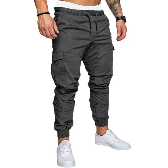 Pánské stylové volnočasové kalhoty Lexie fk100-dark-grey 4xl