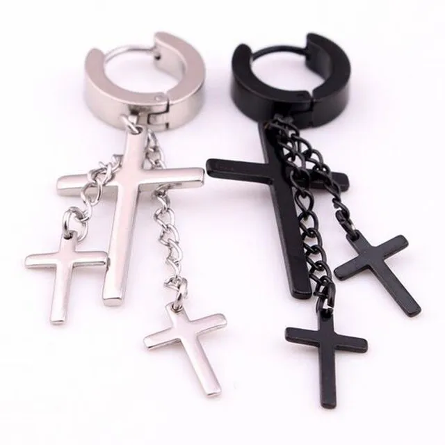 Punk earrings with crosses - 3 colours