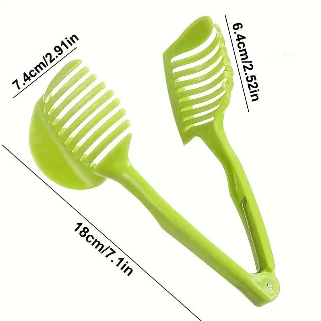 1 pc holder for cutting tomatoes, lemon slicer, round tools for cutting vegetables for fruit, hand multipurpose pliers, kitchen apparatus (green)