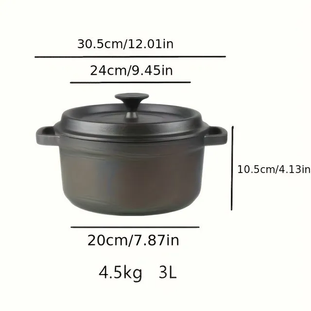 Cast iron pot for all occasions - non-sticky and durable, with double ears