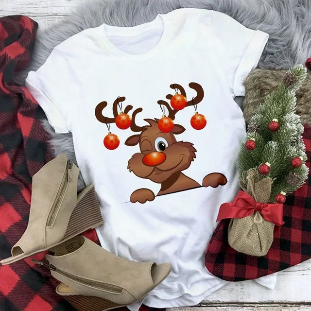 Tricou de damă cu motive de Crăciun