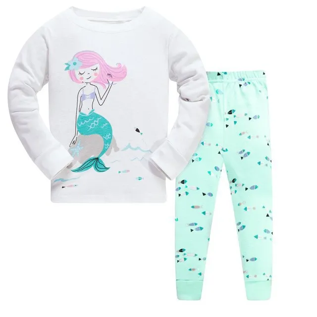 Set de pijamale din bumbac pentru fetițe adorabile